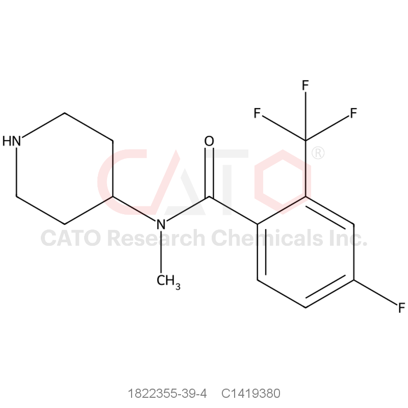 CAS No.:1822355-39-4,4-Fluoro-N-methyl-N-(piperidin-4-yl)-2-(trifluoromethyl)benzamide