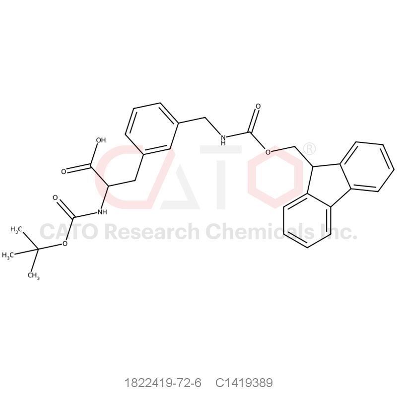CAS No.:1822419-72-6,3-(3-(((((9H-fluoren-9-yl)methoxy)carbonyl)amino)methyl)phenyl)-2-((tert-butoxycarbonyl)amino)propanoic acid