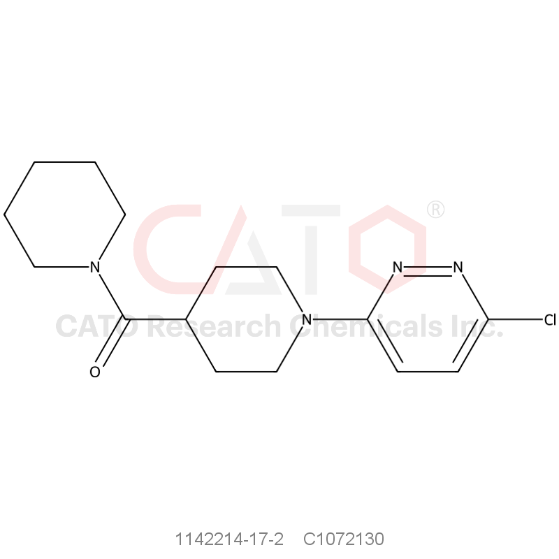 CAS No.:1142214-17-2,1142214-17-2
3-Chloro-6-[4-(piperidin-1-ylcarbonyl)piperidin-1-yl]pyridazine
9447AC
C15H21ClN4O