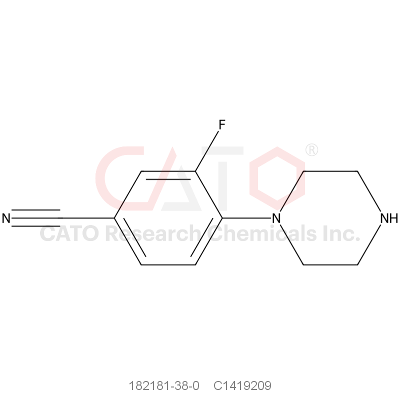 CAS No.:182181-38-0,3-Fluoro-4-piperazinobenzonitrile