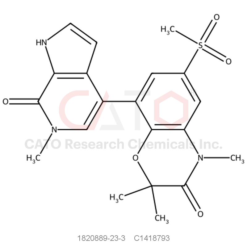 CAS No.:1820889-23-3,2,2,4-Trimethyl-8-(6-methyl-7-oxo-6,7-dihydro-1H-pyrrolo[2,3-c]pyridin-4-yl)-6-(methylsulfonyl)-2H-benzo[b][1,4]oxazin-3(4H)-one