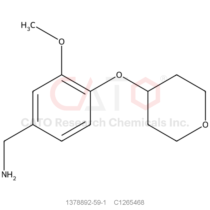 CAS No.:1378892-59-1,(3-Methoxy-4-((tetrahydro-2H-pyran-4-yl)oxy)phenyl)methanamine