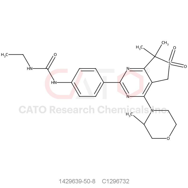 CAS No.:1429639-50-8,(S)-1-(4-(7,7-Dimethyl-4-(3-methylmorpholino)-6,6-dioxido-5,7-dihydrothieno[3,4-d]pyrimidin-2-yl)phenyl)-3-ethylurea