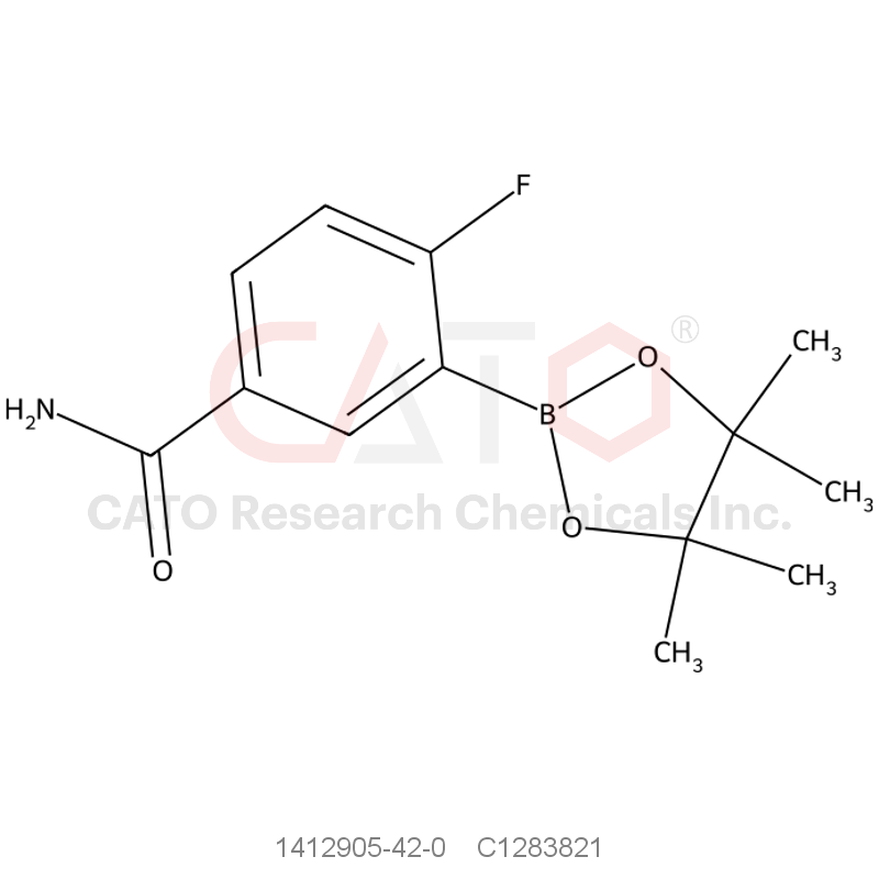 CAS No.:1412905-42-0,5-Carbamoyl-2-fluorobenzeneboronic acid pinacol ester, 97%
