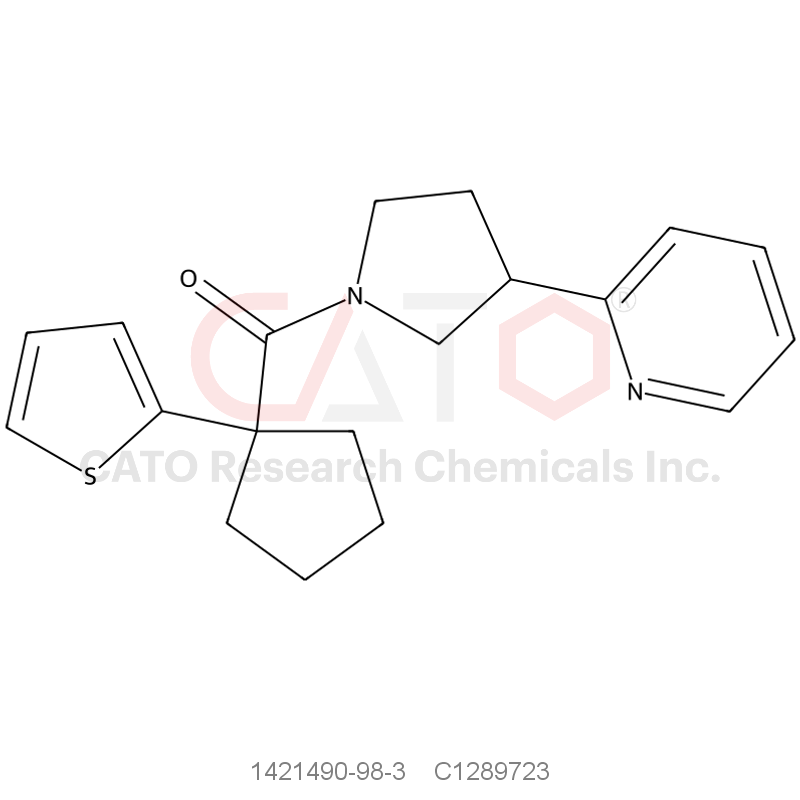 CAS No.:1421490-98-3,(3-(Pyridin-2-yl)pyrrolidin-1-yl)(1-(thiophen-2-yl)cyclopentyl)methanone