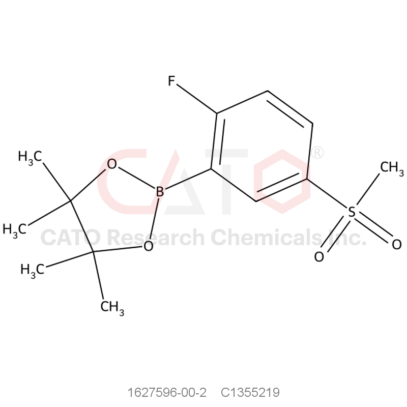 CAS No.:1627596-00-2,2-(2-Fluoro-5-(methylsulfonyl)phenyl)-4,4,5,5-tetramethyl-1,3,2-dioxaborolane