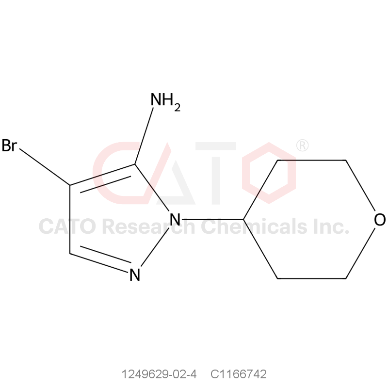 CAS No.:1249629-02-4,4-Bromo-1-(tetrahydro-2H-pyran-4-yl)-1H-pyrazol-5-amine