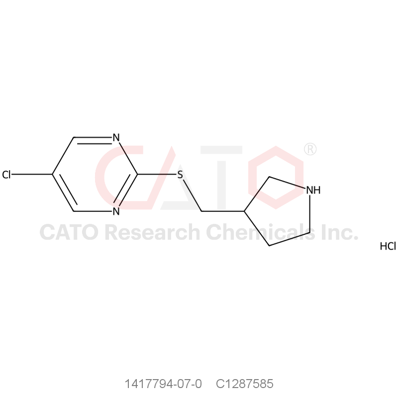 CAS No.:1417794-07-0,5-Chloro-2-((pyrrolidin-3-ylmethyl)thio)pyrimidine hydrochloride