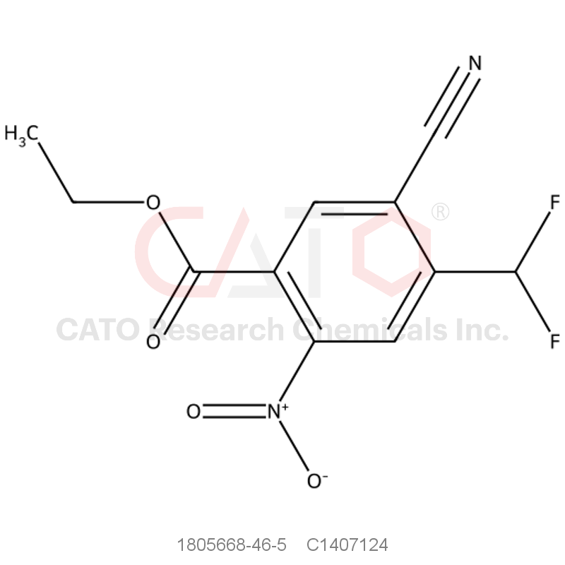 CAS No.:1805668-46-5,Ethyl 5-cyano-4-(difluoromethyl)-2-nitrobenzoate