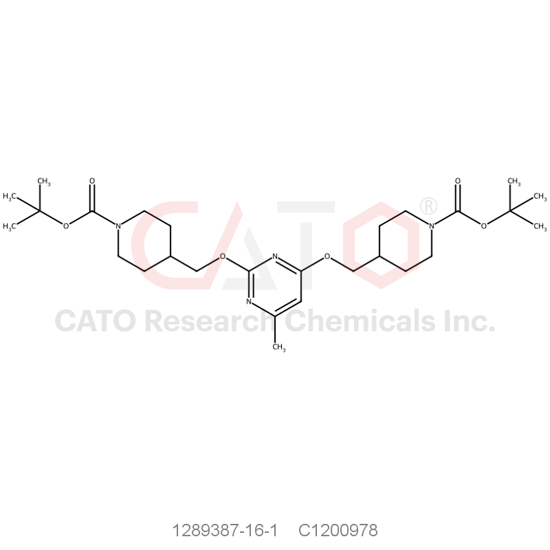 CAS No.:1289387-16-1,tert-Butyl 4-((4-((1-(tert-butoxycarbonyl)piperidin-4-yl)methoxy)-6-methylpyrimidin-2-yl)methoxy)piperidine-1-carboxylate