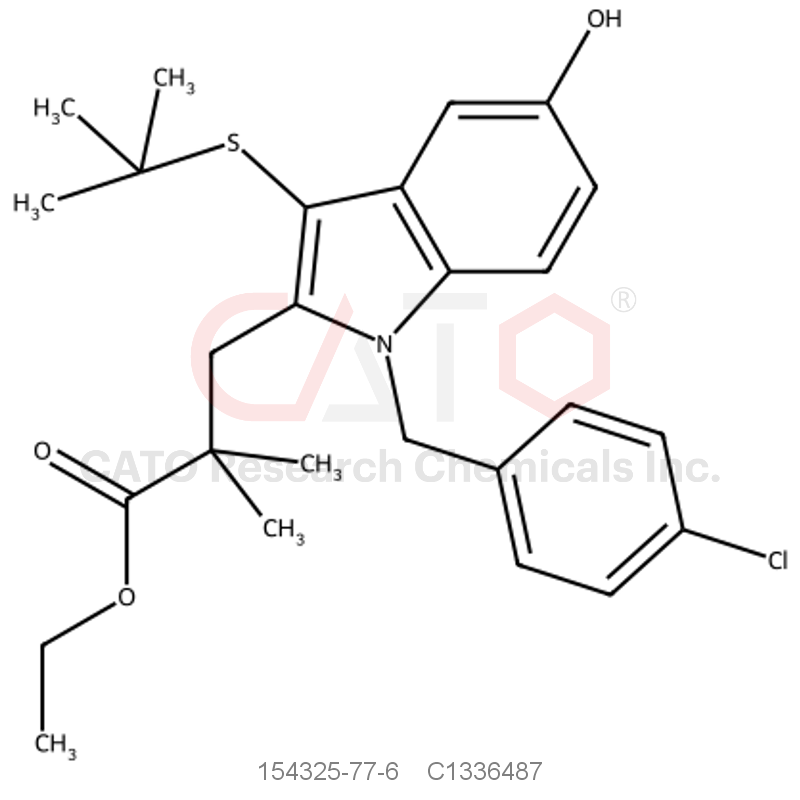 CAS No.:154325-77-6,Ethyl 3-(3-(tert-butylthio)-1-(4-chlorobenzyl)-5-hydroxy-1H-indol-2-yl)-2,2-dimethylpropanoate