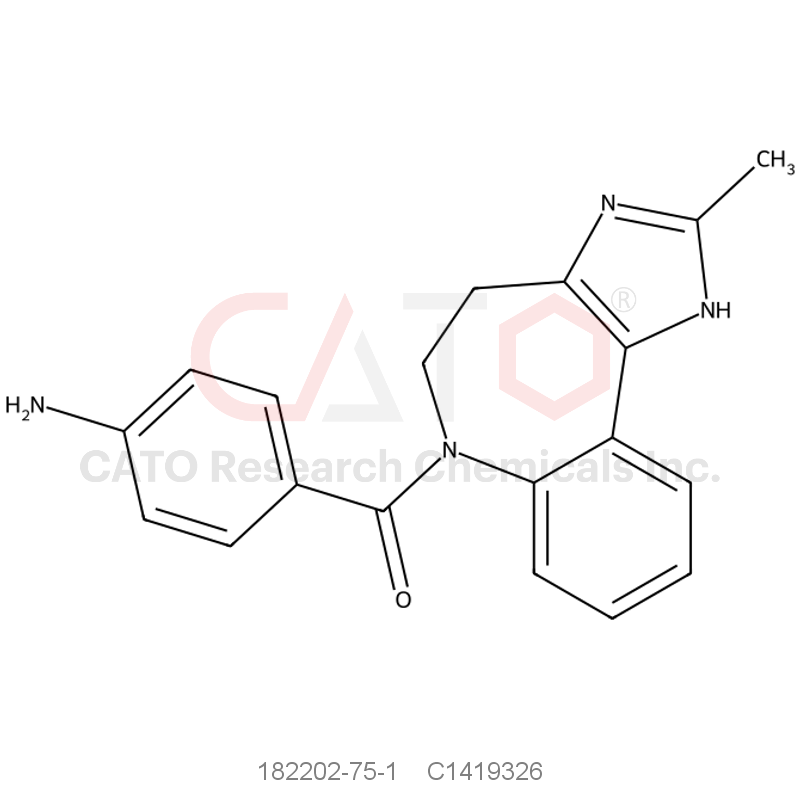 CAS No.:182202-75-1,(4-Aminophenyl)(4,5-dihydro-2-methylimidazo[4,5-d][1]benzazepin-6(1H)-yl)methanone hydrochloride
182202-75-1
202A751