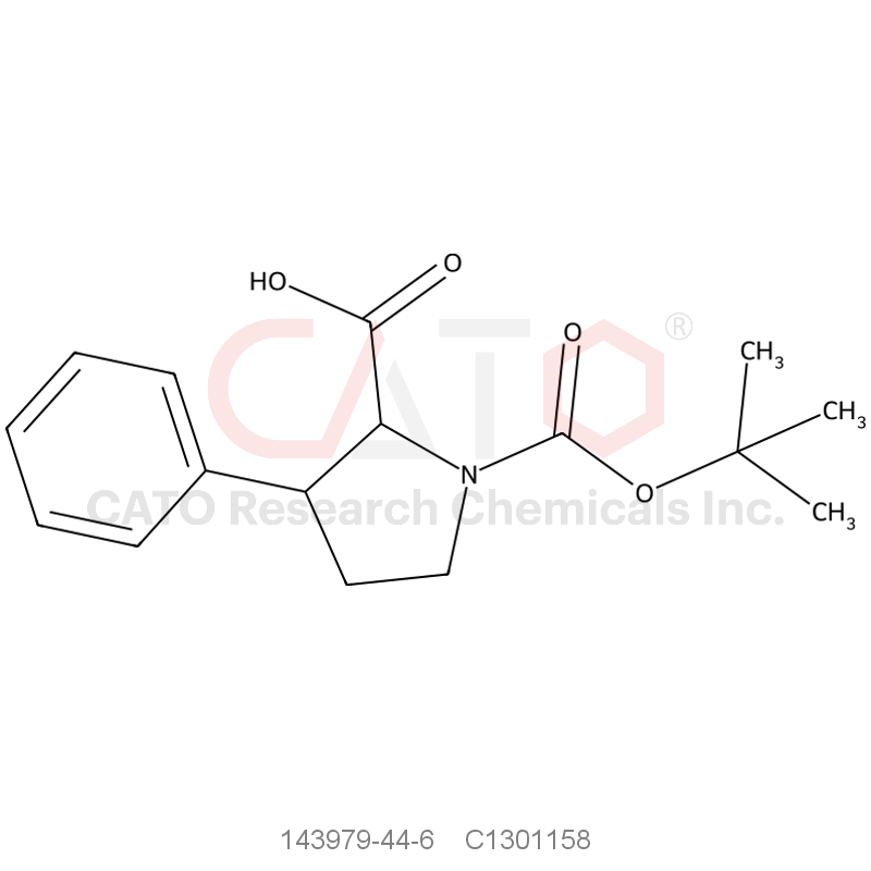 CAS No.:143979-44-6,1-(tert-Butoxycarbonyl)-3-phenylpyrrolidine-2-carboxylic acid