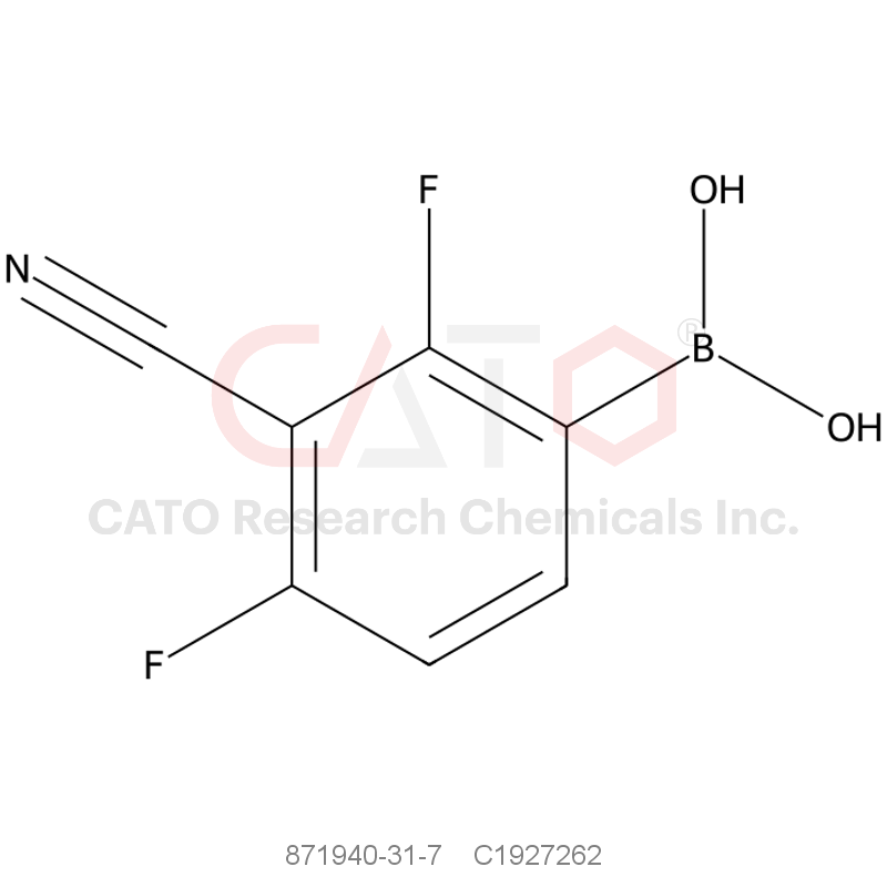 CAS No.:871940-31-7,(3-CYANO-2,4-DIFLUOROPHENYL)BORONIC ACID
2,4-DIFLUORO-3-CYANOPHENYLBORONIC ACID
871940-31-7
BC001248
BORONIC ACID, B-(3-CYANO-2,4-DIFLUOROPHENYL)-