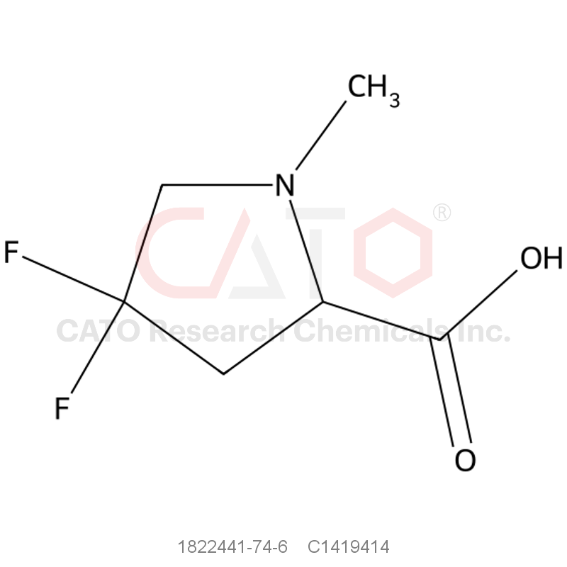 CAS No.:1822441-74-6,4,4-Difluoro-1-methylpyrrolidine-2-carboxylic acid