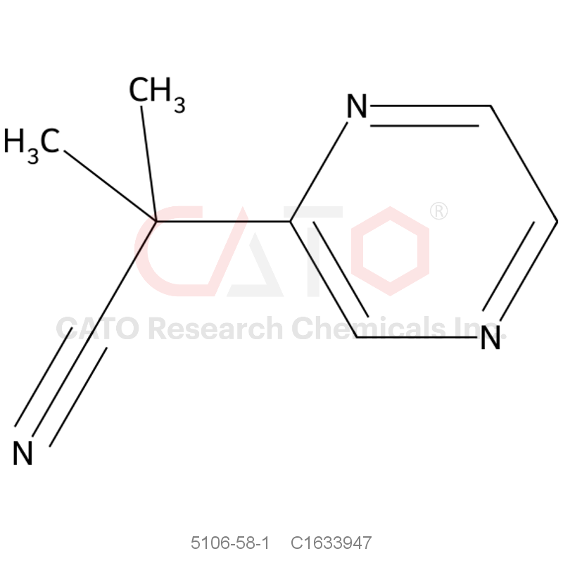 CAS No.:5106-58-1,2-Methyl-2-(pyrazin-2-yl)propanenitrile