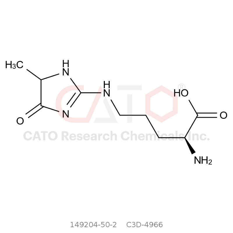 CAS No.:149204-50-2,(2S)-2-amino-5-((5-methyl-4-oxo-4,5-dihydro-1H-imidazol-2-yl)amino)pentanoic acid