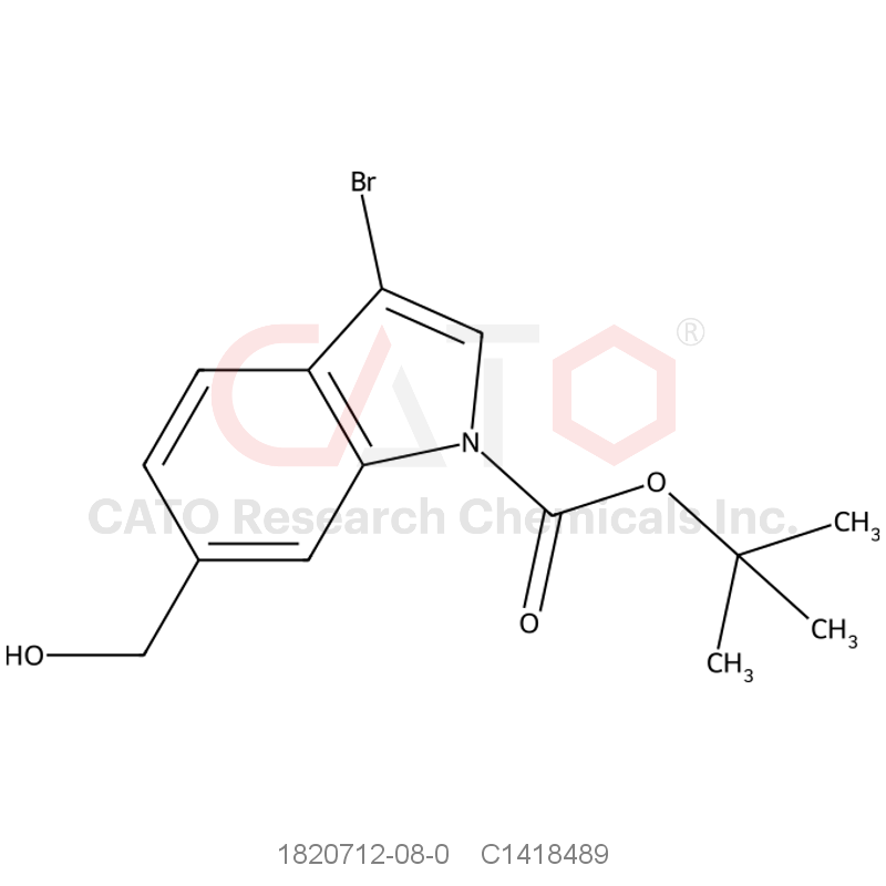 CAS No.:1820712-08-0,Tert-butyl 3-bromo-6-(hydroxymethyl)-1H-indole-1-carboxylate