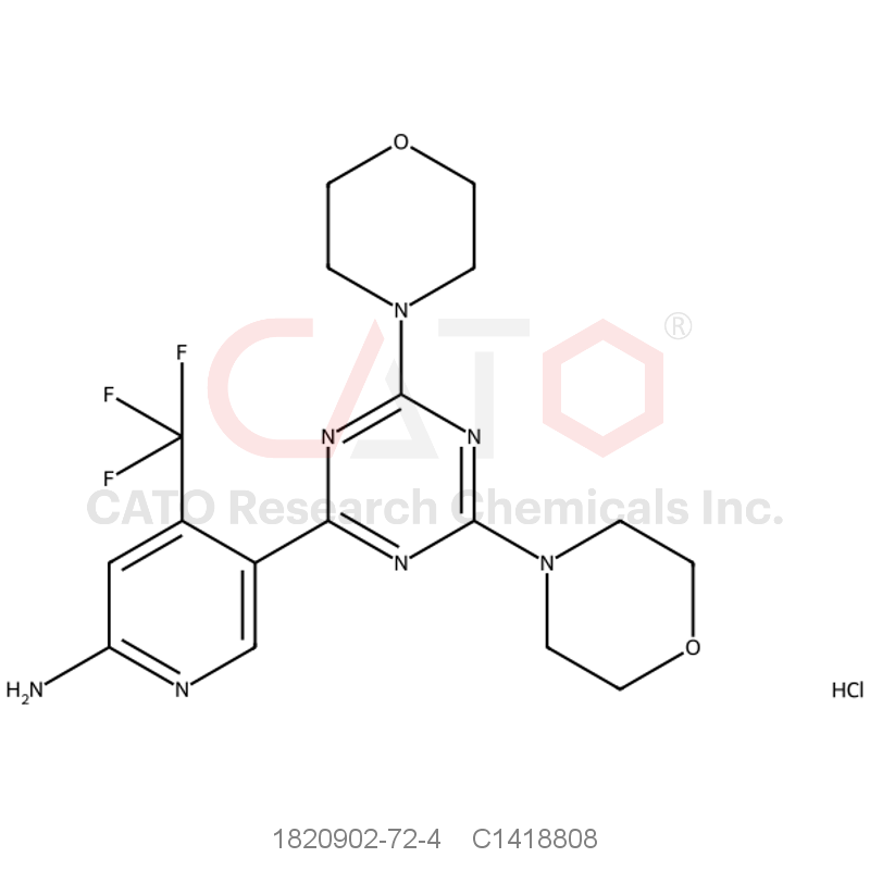 CAS No.:1820902-72-4,5-(4,6-Dimorpholino-1,3,5-triazin-2-yl)-4-(trifluoromethyl)pyridin-2-amine hydrochloride