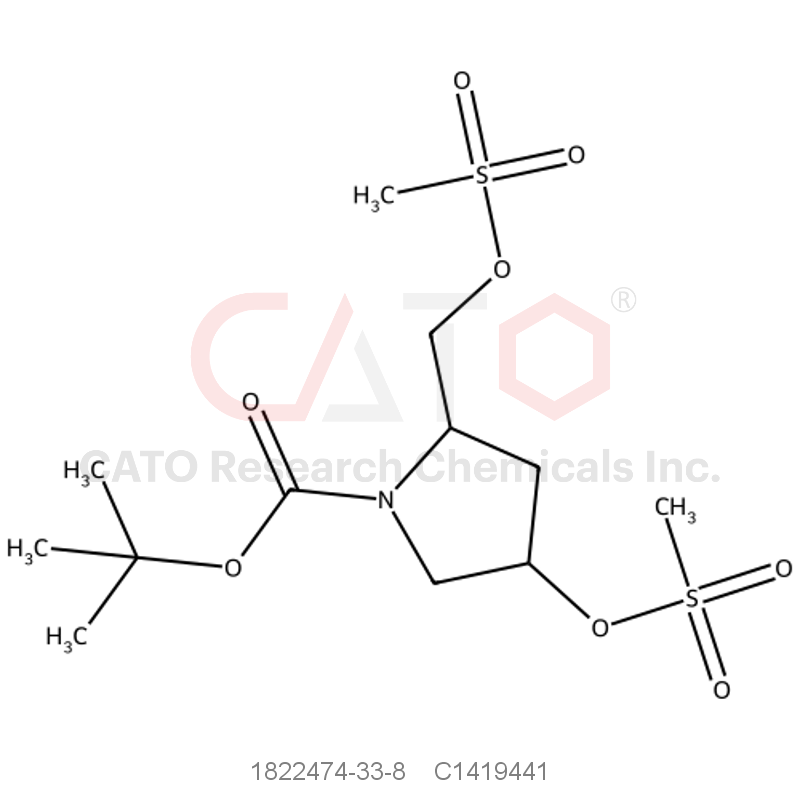 CAS No.:1822474-33-8,tert-butyl 4-methylsulfonyloxy-2-(methylsulfonyloxymethyl)pyrrolidine-1-carboxylate