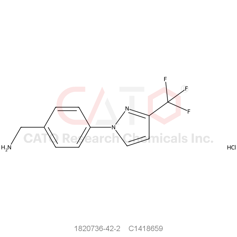 CAS No.:1820736-42-2,1-{4-[3-(trifluoromethyl)-1H-pyrazol-1-yl]phenyl}methanamine,HCl