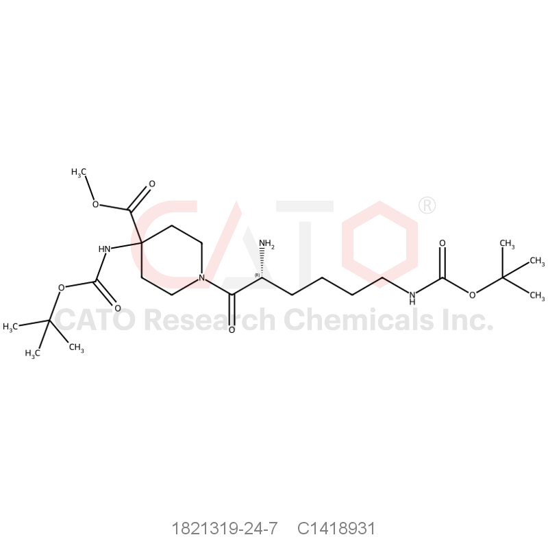 CAS No.:1821319-24-7,methyl 1-[(2R)-2-amino-6-(tert-butoxycarbonylamino)hexanoyl]-4-(tert-butoxycarbonylamino)piperidine-4-carboxylate