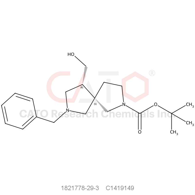 CAS No.:1821778-29-3,Racemic-(5S,9R)-Tert-Butyl 7-Benzyl-9-(Hydroxymethyl)-2,7-Diazaspiro[4.4]Nonane-2-Carboxylate
