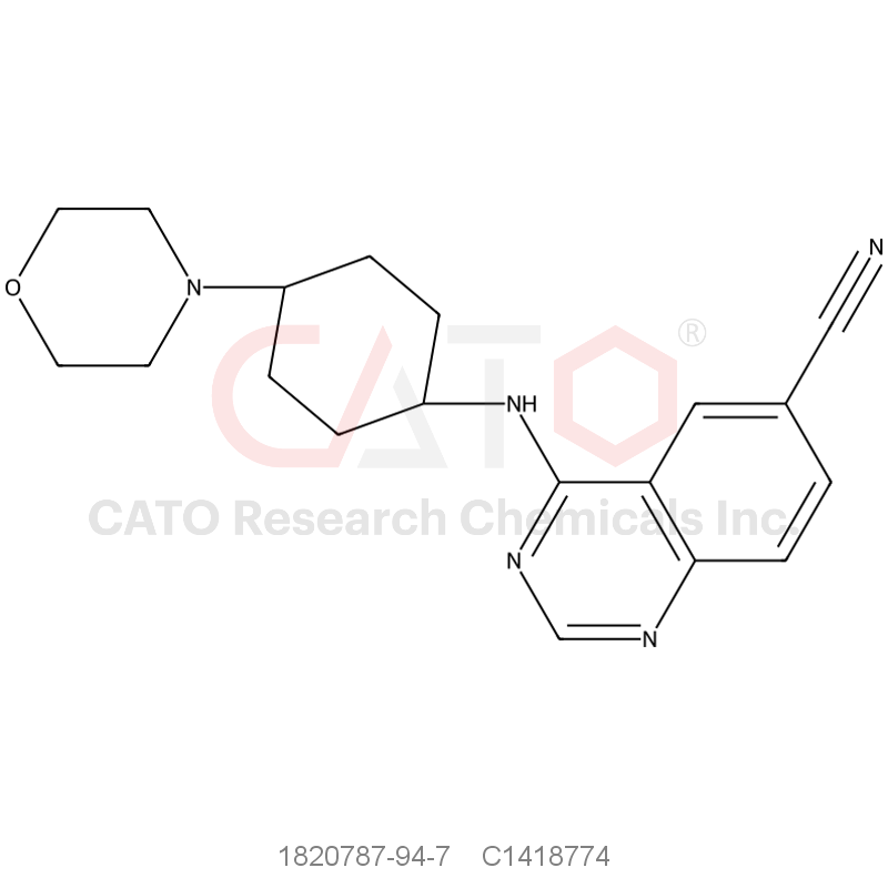 CAS No.:1820787-94-7,4-((trans-4-Morpholinocyclohexyl)amino)quinazoline-6-carbonitrile