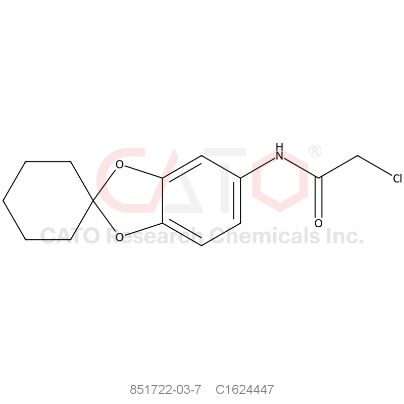 CAS No.:851722-03-7,2-Chloro-N-(spiro[benzo[d][1,3]dioxole-2,1'-cyclohexan]-5-yl)acetamide