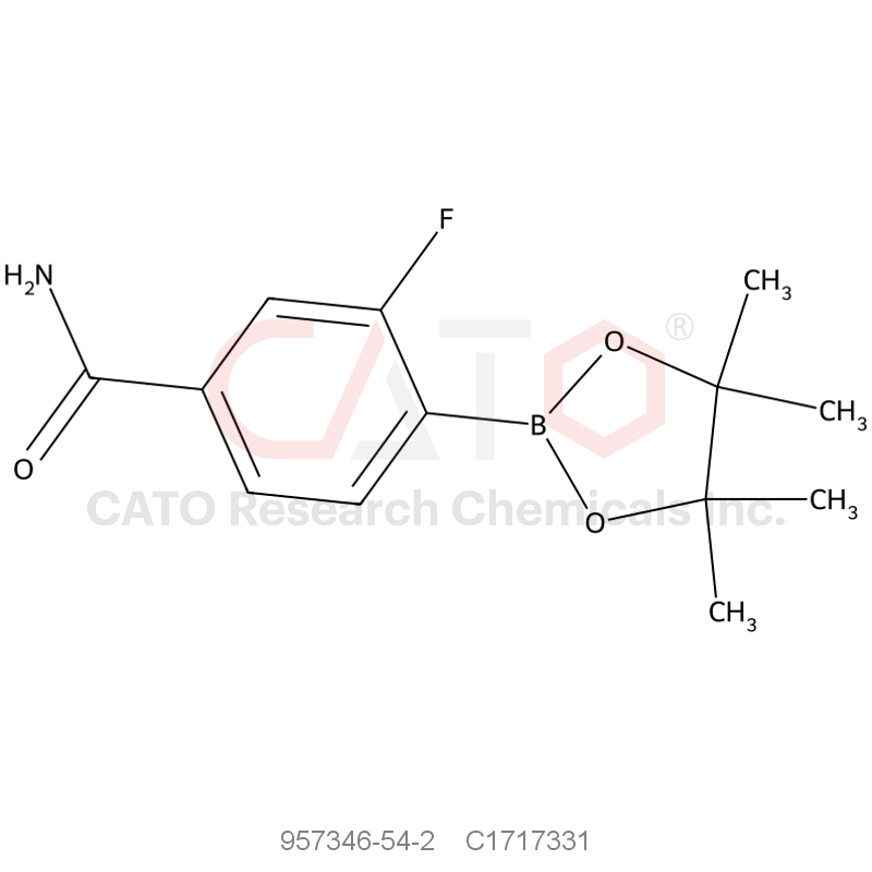 CAS No.:957346-54-2,4-Carbamoyl-2-fluorobenzeneboronic acid pinacol ester, 97%