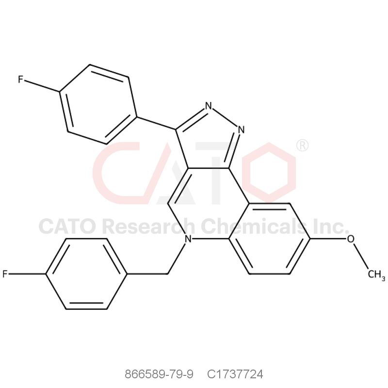 CAS No.:866589-79-9,5-(4-Fluorobenzyl)-3-(4-fluorophenyl)-8-methoxy-5H-pyrazolo[4,3-c]quinoline