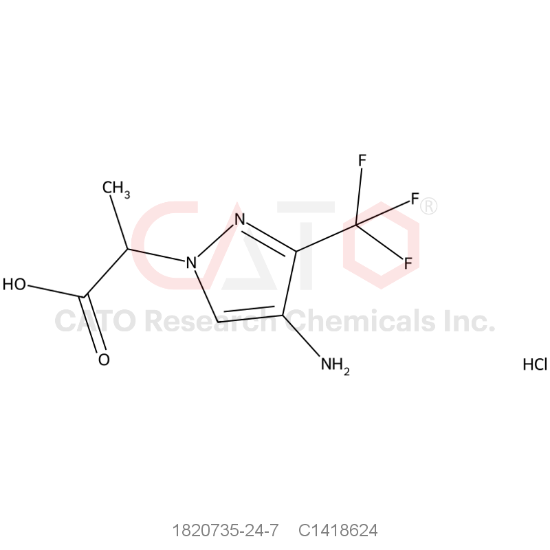 CAS No.:1820735-24-7,2-[4-amino-3-(trifluoromethyl)-1H-pyrazol-1-yl]propanoic acid,HCl