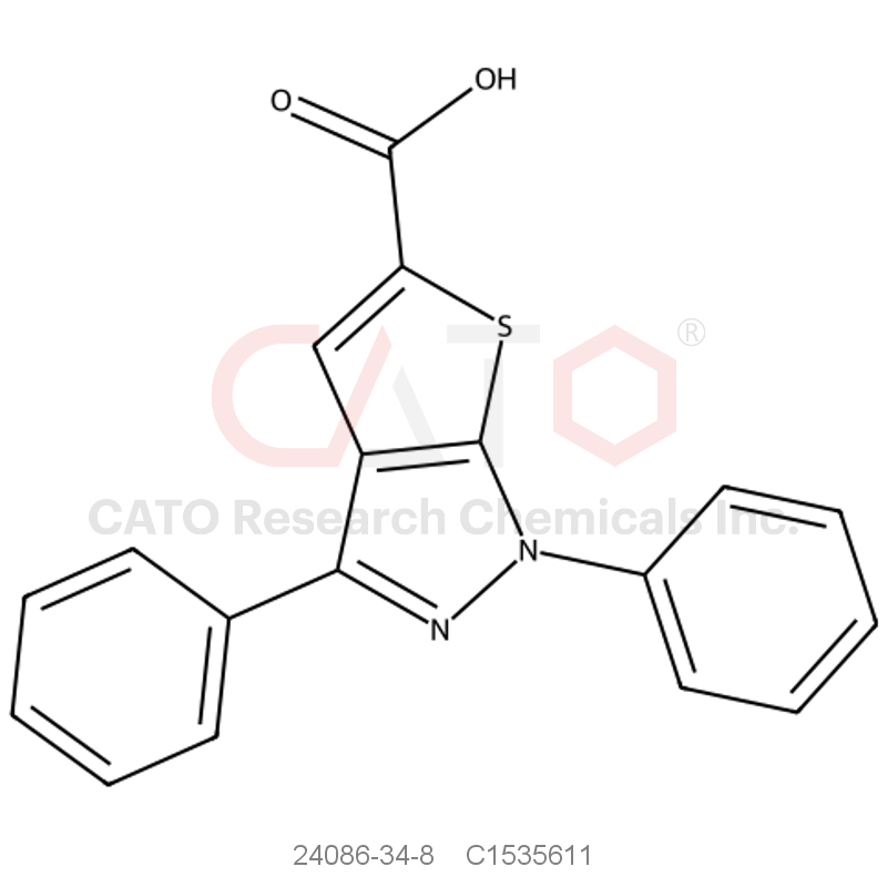 CAS No.:24086-34-8,1,3-Diphenyl-1H-thieno[2,3-c]pyrazole-5-carboxylic acid