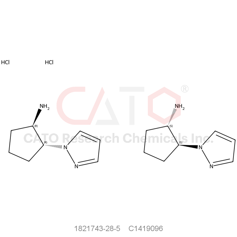 CAS No.:1821743-28-5,(1R,2R)-2-(1H-pyrazol-1-yl)cyclopentan-1-amine compound with (1S,2S)-2-(1H-pyrazol-1-yl)cyclopentan-1-amine (1:1) dihydrochloride