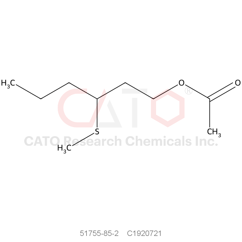 CAS No.:51755-85-2,0GEW9KKA0D
51755-85-2
3-(Methylthio)hexyl acetate
1-Hexanol, 3-(methylthio)-, acetate
FEMA No. 3789
3-(Methylthio)-1-hexyl acetate
UNII-0GEW9KKA0D