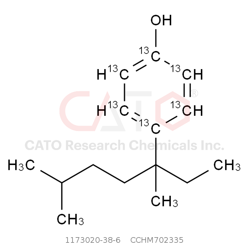 CAS No.:1173020-38-6,4-（3＇，6＇-二甲基-3＇-庚基）苯酚-13C6
