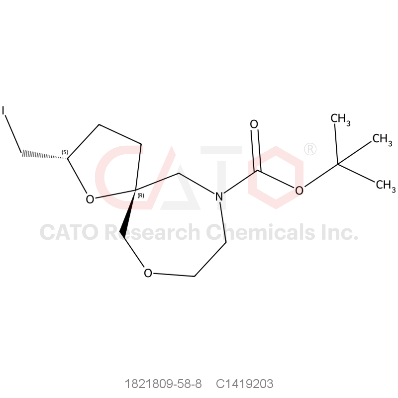 CAS No.:1821809-58-8,(2S,5R)-Tert-butyl 2-(iodomethyl)-1,7-dioxa-10-azaspiro[4.6]undecane-10-carboxylate