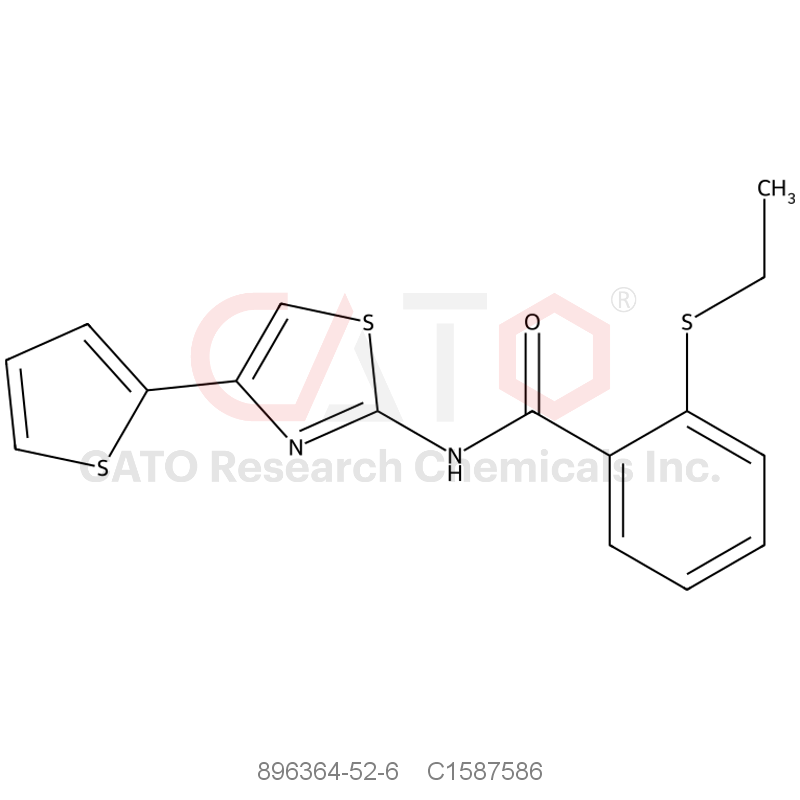 CAS No.:896364-52-6,2-(Ethylthio)-N-(4-(thiophen-2-yl)thiazol-2-yl)benzamide