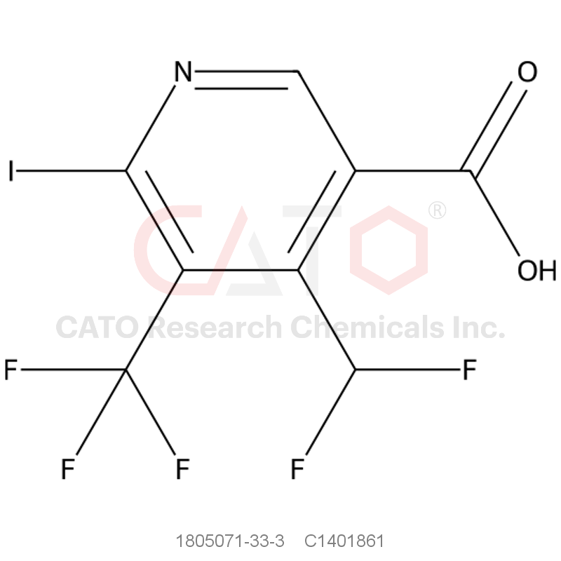 CAS No.:1805071-33-3,4-(Difluoromethyl)-6-iodo-5-(trifluoromethyl)nicotinic acid