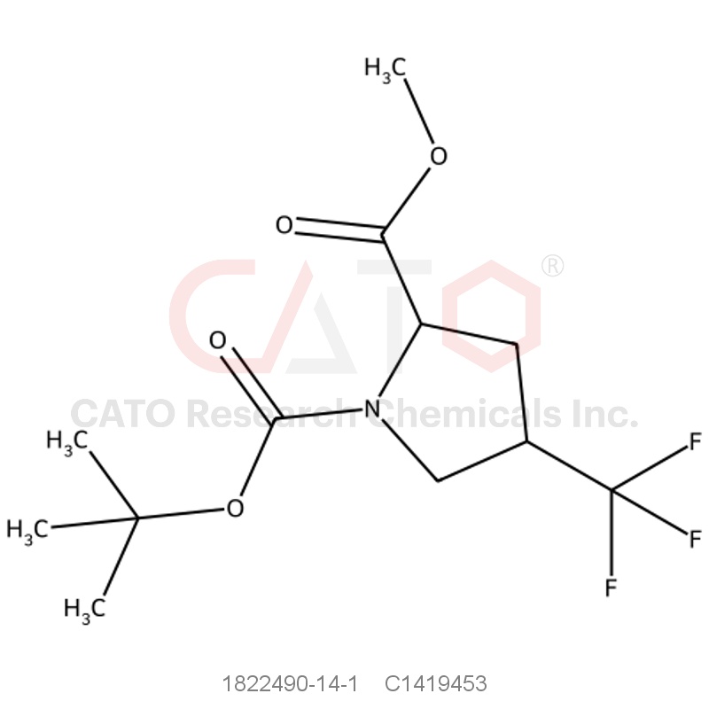 CAS No.:1822490-14-1,1-(Tert-butyl) 2-methyl 4-(trifluoromethyl)pyrrolidine-1,2-dicarboxylate