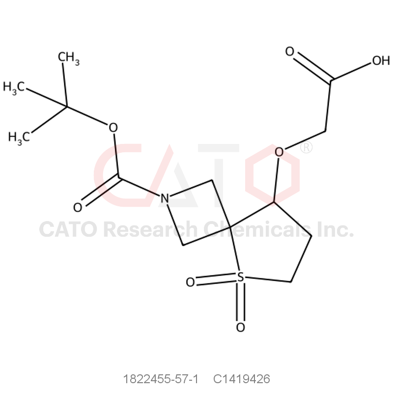 CAS No.:1822455-57-1,2-((2-(Tert-butoxycarbonyl)-5,5-dioxido-5-thia-2-azaspiro[3.4]Octan-8-yl)oxy)acetic acid