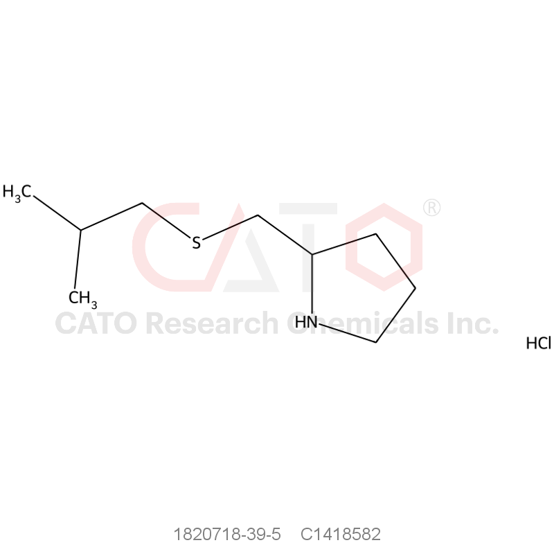 CAS No.:1820718-39-5,2-((Isobutylthio)methyl)pyrrolidine hydrochloride