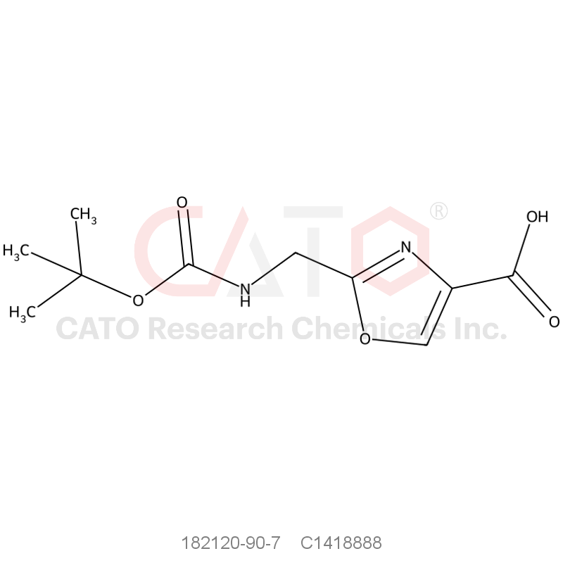 CAS No.:182120-90-7,2-(((tert-Butoxycarbonyl)amino)methyl)oxazole-4-carboxylic acid
