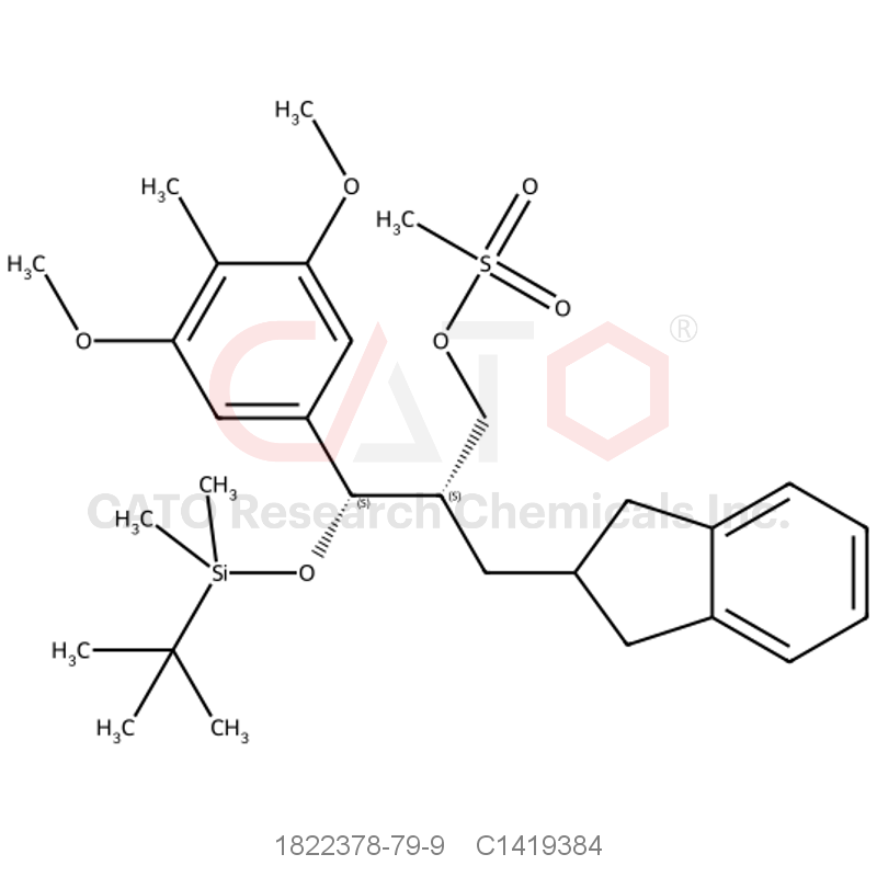 CAS No.:1822378-79-9,(2S,3S)-3-((tert-Butyldimethylsilyl)oxy)-2-((2,3-dihydro-1H-inden-2-yl)methyl)-3-(3,5-dimethoxy-4-methylphenyl)propyl methanesulfonate