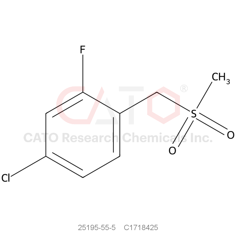 CAS No.:25195-55-5,4-Chloro-2-fluoro-1-((methylsulfonyl)methyl)benzene