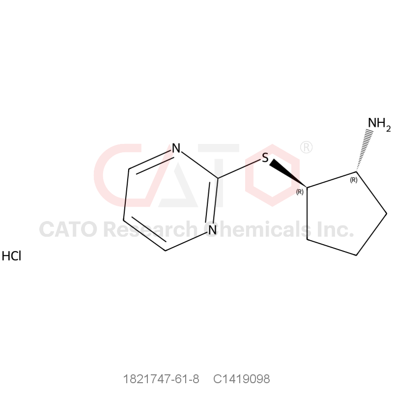 CAS No.:1821747-61-8,(1R,2R)-2-(Pyrimidin-2-ylthio)cyclopentanamine hydrochloride