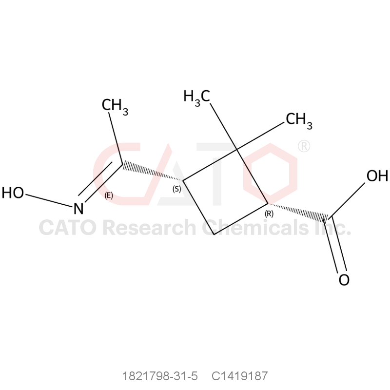 CAS No.:1821798-31-5,(1R,3S)-3-(1-(hydroxyimino)ethyl)-2,2-dimethylcyclobutane-1-carboxylic acid