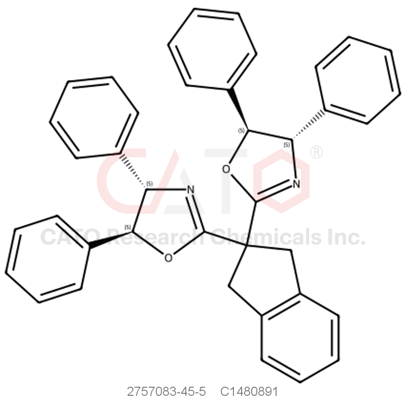 CAS No.:2757083-45-5,(4S,4'S,5S,5'S)-2,2'-(2,3-Dihydro-1H-indene-2,2-diyl)bis(4,5-diphenyl-4,5-dihydrooxazole)